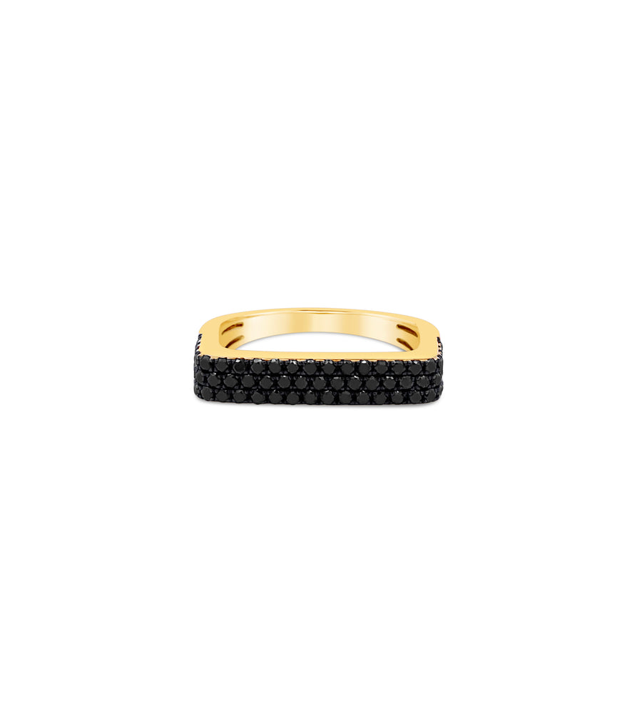 Black Diamond Square Ring - 14K  - Olive & Chain Fine Jewelry