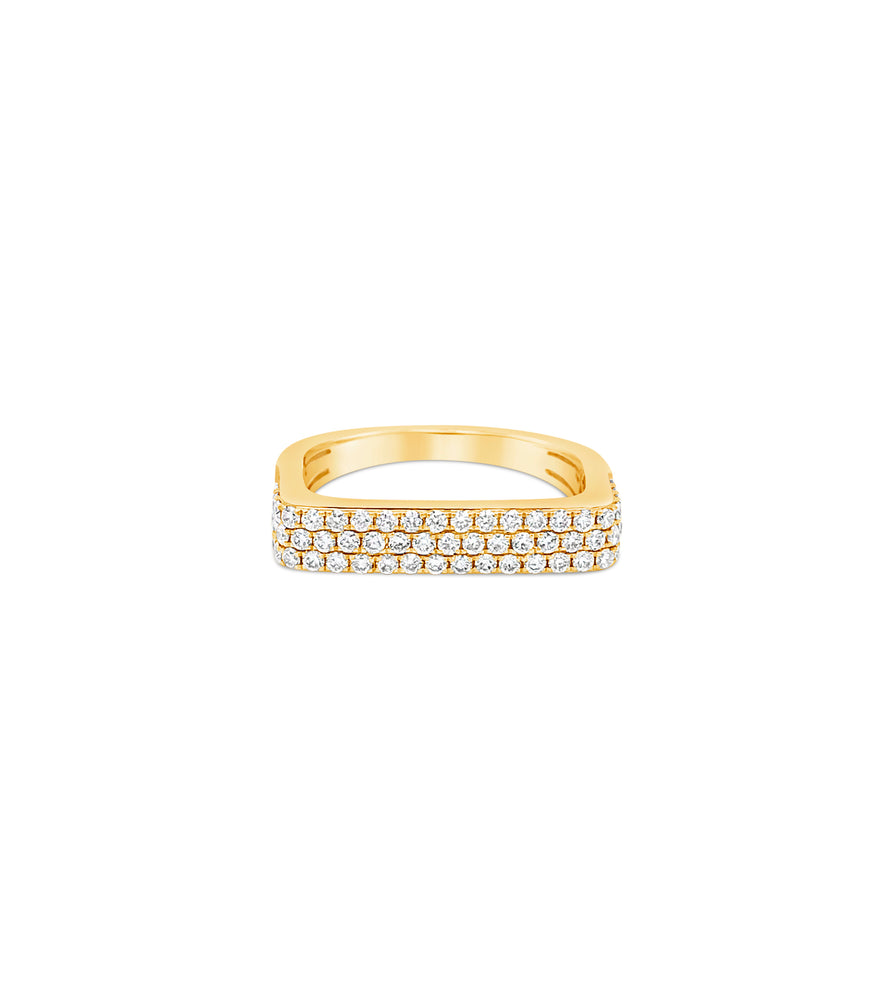 Diamond Square Ring - 14K Yellow Gold / 5 - OLIVE & CHAIN Fine Jewelry