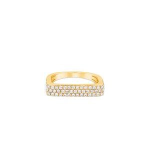 Diamond Square Ring - 14K Yellow Gold / 5 - OLIVE & CHAIN Fine Jewelry