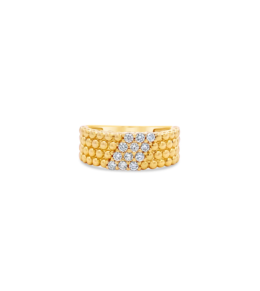 Diamond Bead Cluster Ring