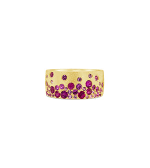 Ruby & Pink Sapphire Celestial Cigar Band - 14K Yellow Gold / 5 - Olive & Chain Fine Jewelry