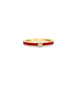 Diamond Red Enamel Ring