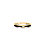 Diamond Black Enamel Ring