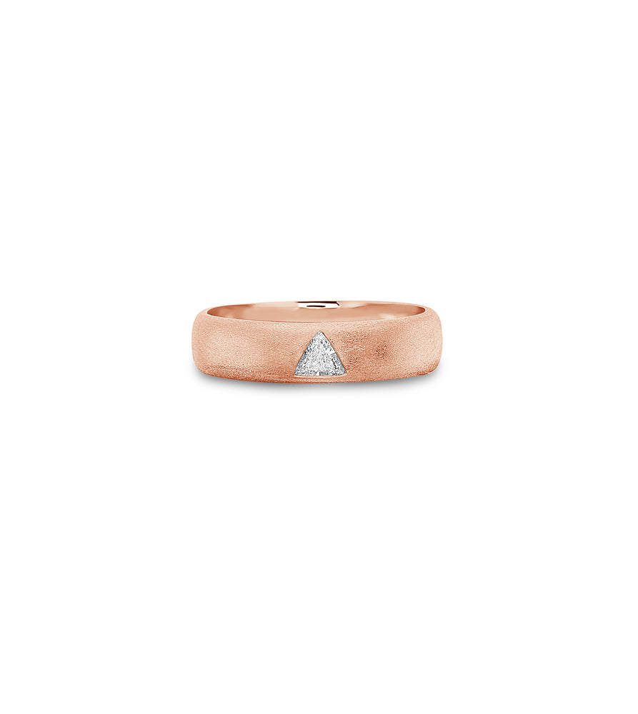 Diamond Trillion Flush Band - 14K Rose Gold / 5 - OLIVE & CHAIN Fine Jewelry