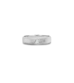 Diamond Trillion Flush Band - 14K White Gold / 5 - OLIVE & CHAIN Fine Jewelry