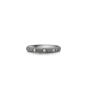 Diamond 5 Stone Flush Band - 14K Black Gold / 5 - Olive & Chain Fine Jewelry