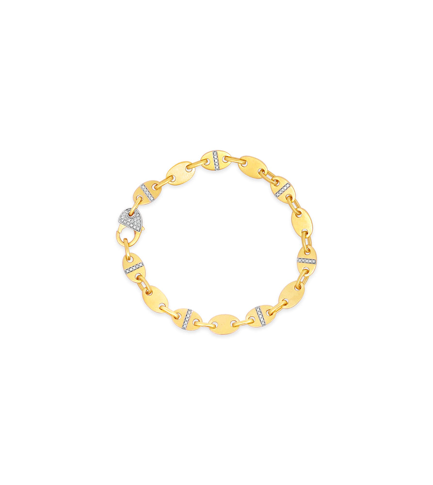 Diamond Oval Link Bracelet - 14K  - Olive & Chain Fine Jewelry