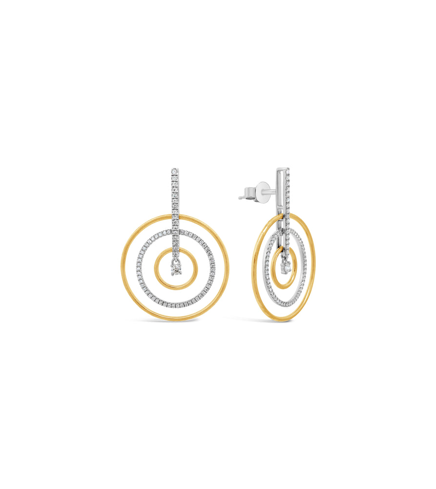 Diamond Orbit Earring - 14K Two-Tone Gold - Olive & Chain Fine Jewelry