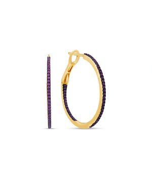 Ruby Slim Hoop Earring - 14K Yellow Gold - OLIVE & CHAIN Fine Jewelry