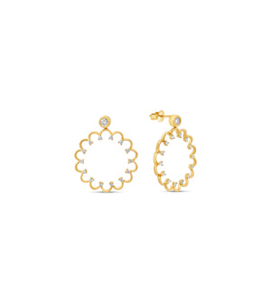 Diamond Flower Silhouette Earring - 14K Yellow Gold - Olive & Chain Fine Jewelry