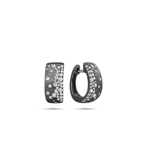 Diamond Celestial Hoop Earring - 14K Black Gold - Olive & Chain Fine Jewelry