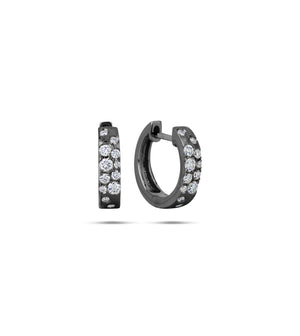 Diamond Celestial Huggie Earring - 14K Black Gold - Olive & Chain Fine Jewelry