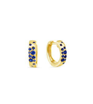 Sapphire Celestial Huggie Earring - 14K Yellow Gold - Olive & Chain Fine Jewelry