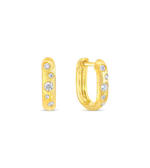 Diamond Scatter Huggie Earring - 14K Yellow Gold - Olive & Chain Fine Jewelry