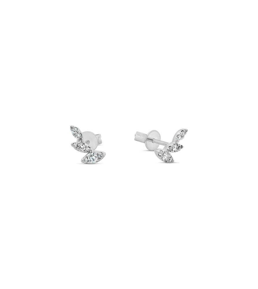 Diamond Mini Climber Stud Earring - 14K White Gold - Olive & Chain Fine Jewelry