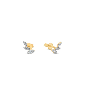 Diamond Mini Climber Stud Earring - 14K Yellow Gold - Olive & Chain Fine Jewelry