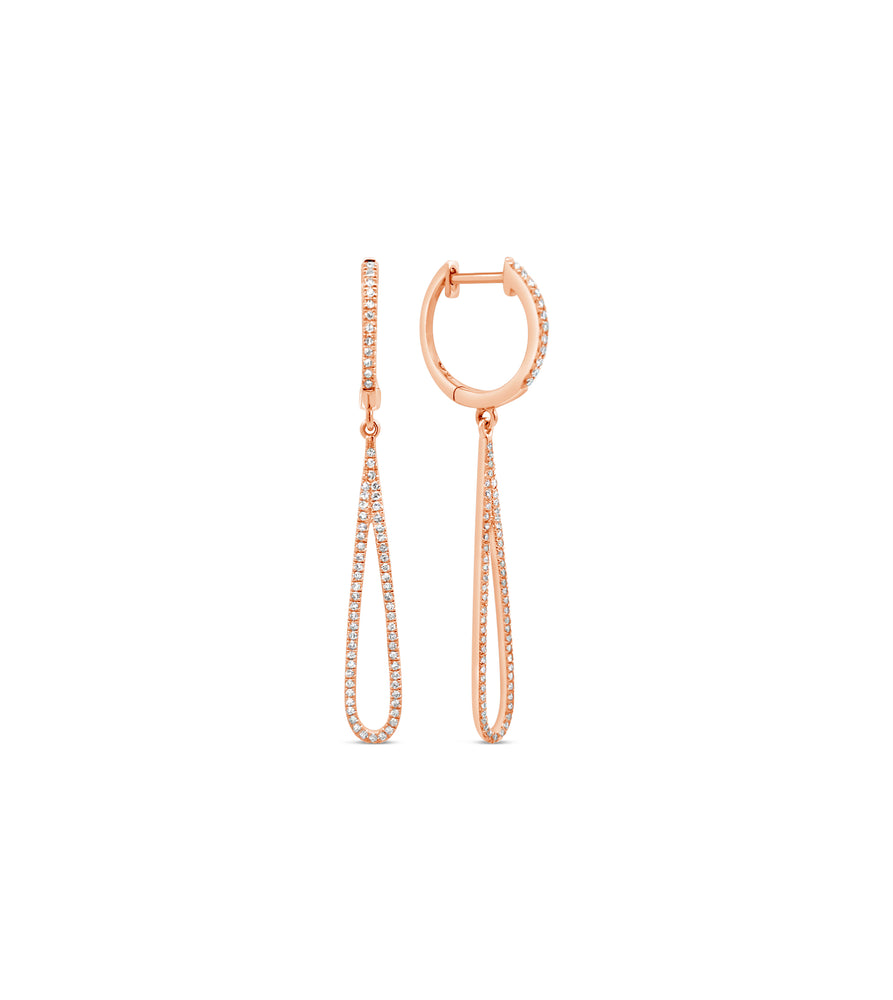 Diamond Teardrop Earring - 14K Rose Gold - OLIVE & CHAIN Fine Jewelry