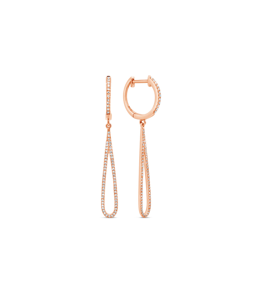 Diamond Teardrop Earring - 14K Rose Gold - Olive & Chain Fine Jewelry