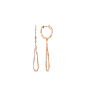 Diamond Teardrop Earring - 14K Rose Gold - OLIVE & CHAIN Fine Jewelry
