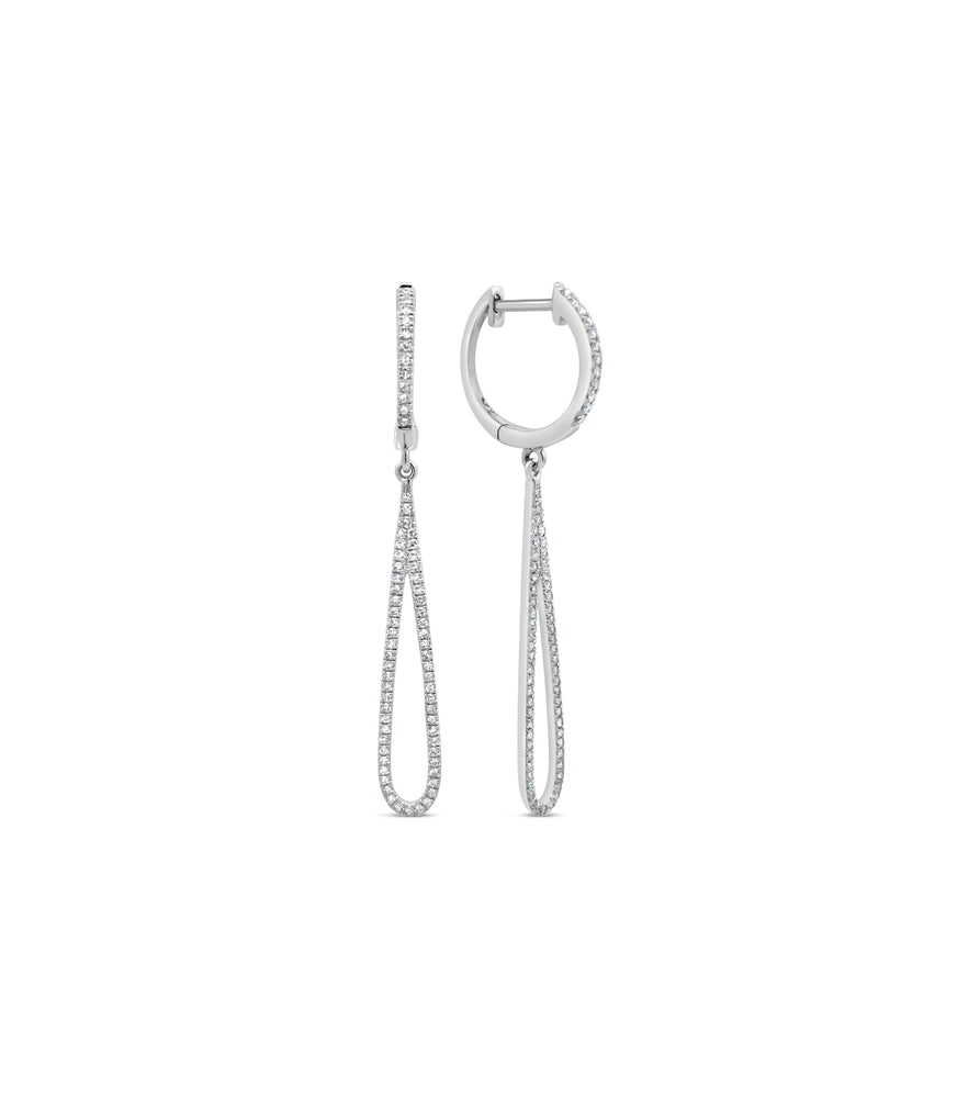 Diamond Teardrop Earring - 14K White Gold - OLIVE & CHAIN Fine Jewelry