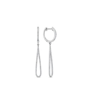 Diamond Teardrop Earring - 14K White Gold - OLIVE & CHAIN Fine Jewelry