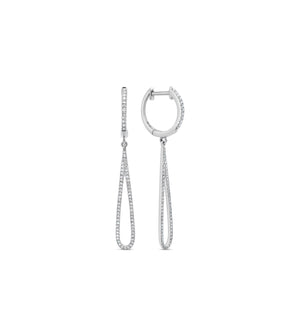 Diamond Teardrop Earring - 14K White Gold - Olive & Chain Fine Jewelry