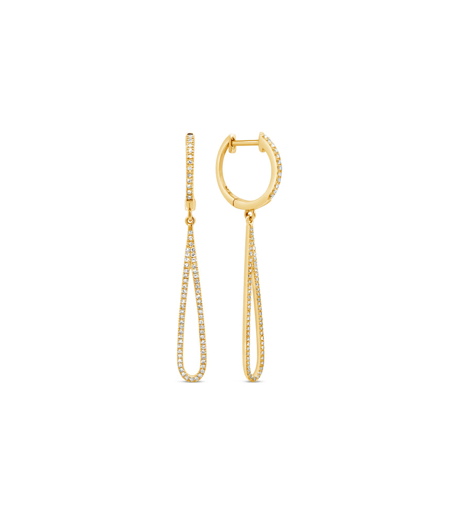 Diamond Teardrop Earring - 14K Yellow Gold - OLIVE & CHAIN Fine Jewelry