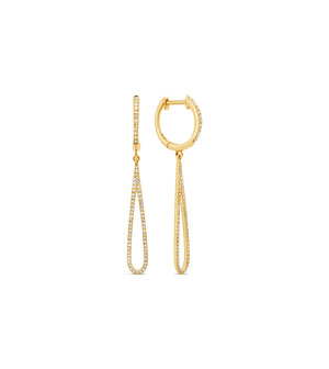Diamond Teardrop Earring - 14K Yellow Gold - OLIVE & CHAIN Fine Jewelry