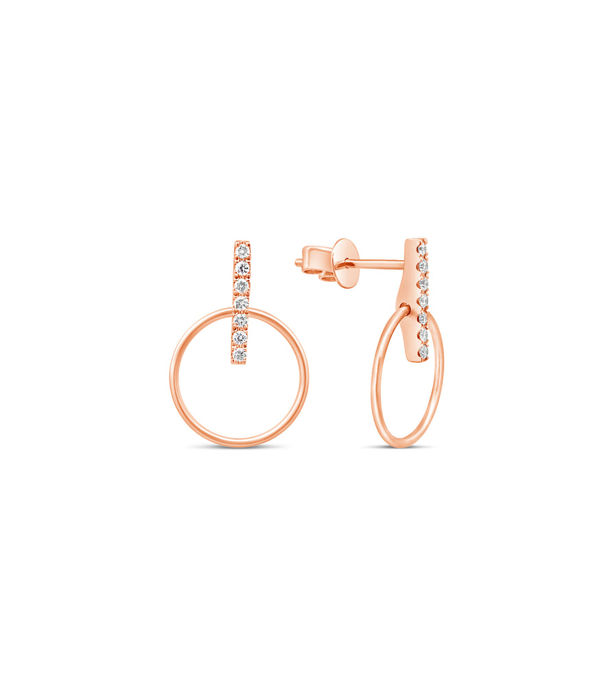 Diamond Door Knocker Earring - 14K Rose Gold - Olive & Chain Fine Jewelry