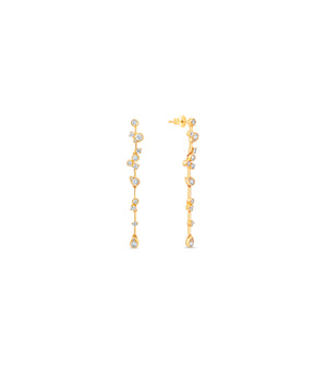 Diamond Raindrop Earrings - 14K Yellow Gold - OLIVE & CHAIN Fine Jewelry