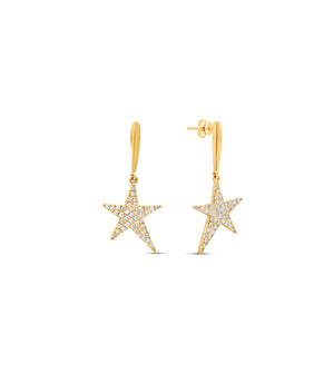 Diamond Rockstar Earrings - 14K Yellow Gold - OLIVE & CHAIN Fine Jewelry