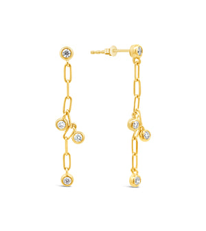 Diamond Charm Paperclip Earring - 14K  - Olive & Chain Fine Jewelry