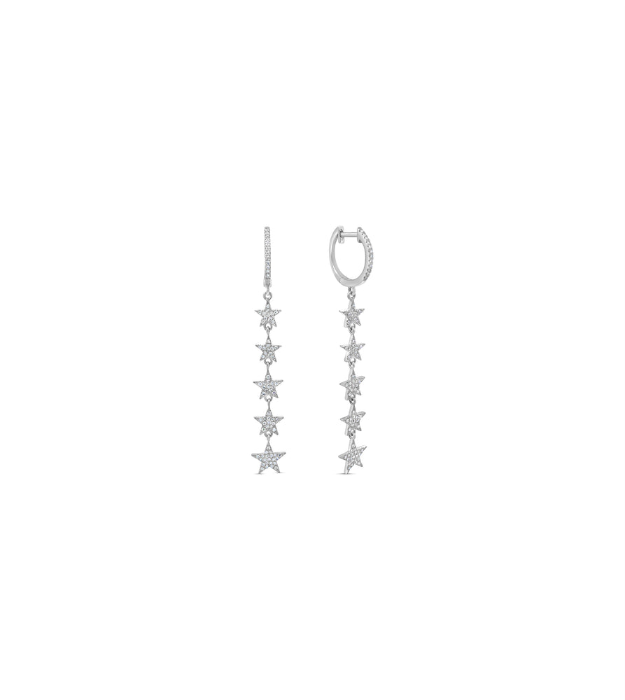 Diamond 5 Star Drop Earrings - 14K  - Olive & Chain Fine Jewelry