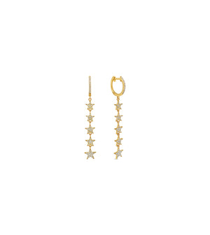 Diamond 5 Star Drop Earrings - 14K  - Olive & Chain Fine Jewelry
