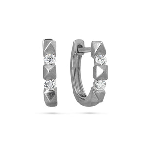 Diamond Spike Huggie Earring - 14K Black Gold - Olive & Chain Fine Jewelry