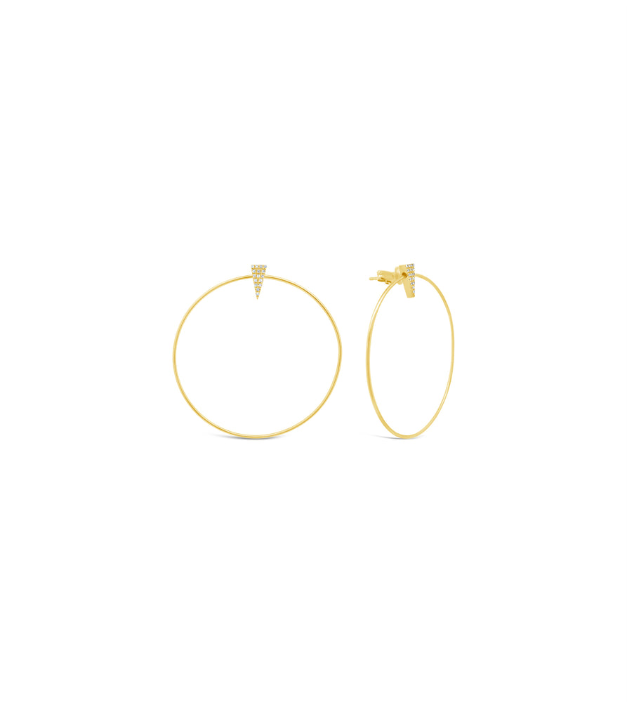 Diamond Hoop Stud Earrings - 14K Yellow Gold - Olive & Chain Fine Jewelry