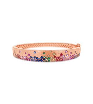 Rainbow Celestial Signature Bangle - 14K Rose Gold - Olive & Chain Fine Jewelry