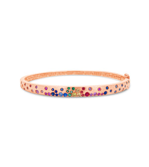 Rainbow Celestial Slim Bangle - 14K Rose Gold - Olive & Chain Fine Jewelry