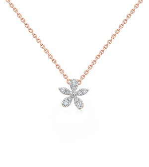 Diamond Flower Necklace - 14K Rose Gold - OLIVE & CHAIN Fine Jewelry