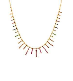 Rainbow Princess Necklace - 14K  - Olive & Chain Fine Jewelry