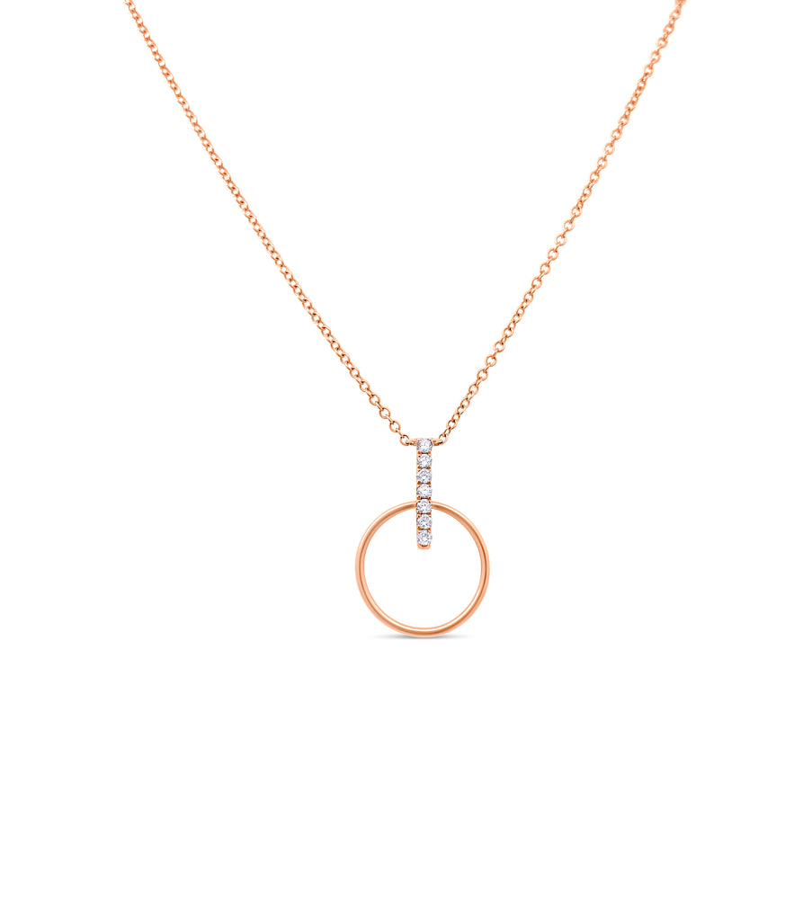 Diamond Door Knocker Necklace - 14K Rose Gold - Olive & Chain Fine Jewelry