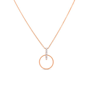 Diamond Door Knocker Necklace - 14K Rose Gold - Olive & Chain Fine Jewelry
