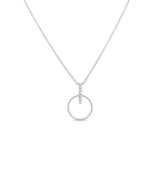 Diamond Door Knocker Necklace - 14K White Gold - OLIVE & CHAIN Fine Jewelry