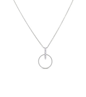 Diamond Door Knocker Necklace - 14K White Gold - Olive & Chain Fine Jewelry