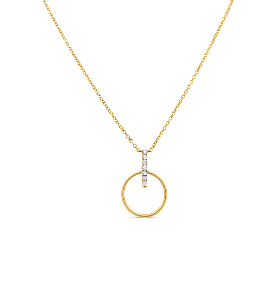 Diamond Door Knocker Necklace - 14K Yellow Gold - OLIVE & CHAIN Fine Jewelry
