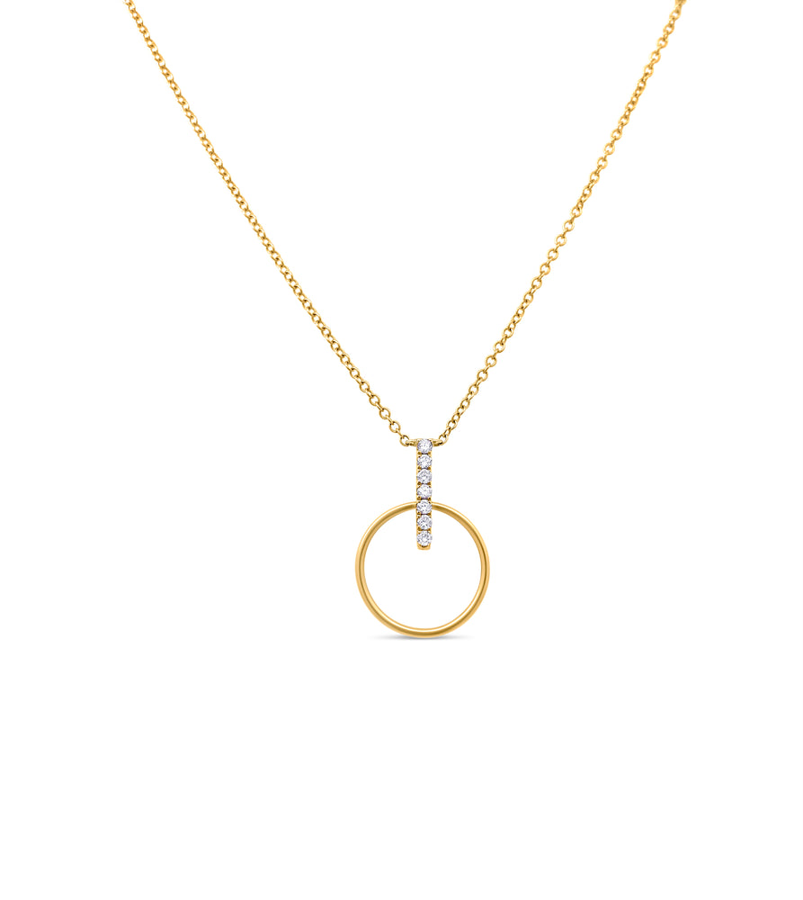 Diamond Door Knocker Necklace - 14K Yellow Gold - Olive & Chain Fine Jewelry