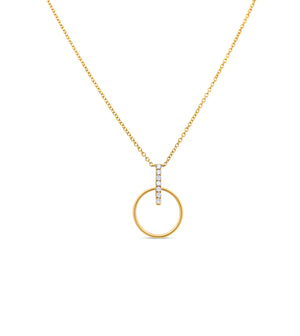 Diamond Door Knocker Necklace - 14K Yellow Gold - OLIVE & CHAIN Fine Jewelry