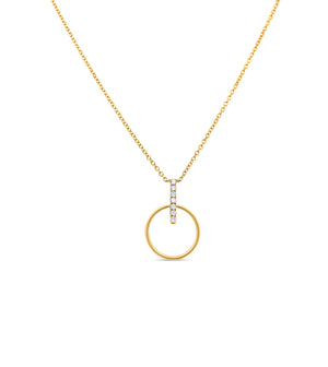 Diamond Door Knocker Necklace - 14K Yellow Gold - Olive & Chain Fine Jewelry