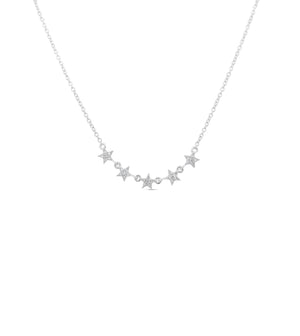 Diamond 5 Star Necklace - 14K White Gold - OLIVE & CHAIN Fine Jewelry