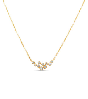 Diamond Cluster Necklace - 14K Yellow Gold - Olive & Chain Fine Jewelry